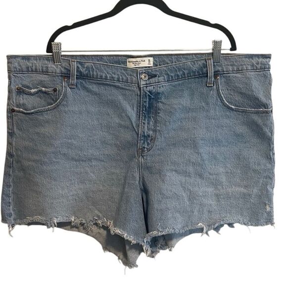 Abercrombie & Fitch- The Dad Short High Rise Frayed Hem Denim Zip Fly Size 36/22 - Picture 14 of 14